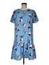 Halogen 100% Polyester Print Blue Casual Dress Size M - photo 1