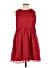 Jennifer Lopez 100% Polyester Solid Red Casual Dress Size 12 - photo 1