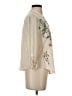 Tiny 100% Rayon Floral Ivory 3/4 Sleeve Blouse Size S - photo 4