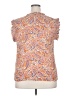 DR2 100% Polyester Paisley Orange Short Sleeve Blouse Size XXL - photo 2