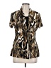 Notations Animal Print Gold Short Sleeve Blouse Size M - photo 1
