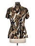 Notations Animal Print Gold Short Sleeve Blouse Size M - photo 2