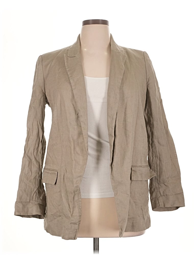 Pre-owned Zara Blazer Jacket In Tan