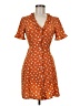 Primark 100% Polyester Orange Casual Dress Size 6 - photo 1