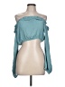 En Creme Teal Long Sleeve Blouse Size L - photo 1