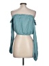 En Creme Teal Long Sleeve Blouse Size L - photo 2