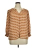 Rose + Olive 100% Polyester Chevron-herringbone Orange 3/4 Sleeve Blouse Size L - photo 1