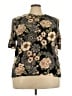 Sag Harbor 100% Rayon Floral Black Short Sleeve Blouse Size 3X - photo 1