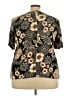 Sag Harbor 100% Rayon Floral Black Short Sleeve Blouse Size 3X - photo 2