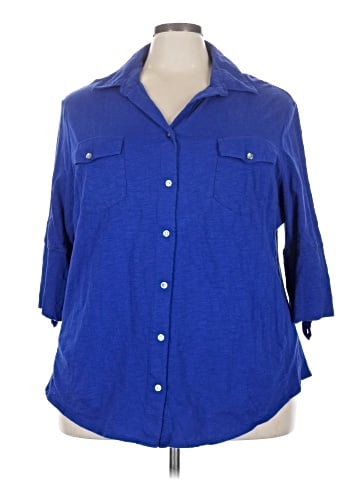Sandra Ingrish 3/4 Sleeve Button-Down Shirt (view 1)