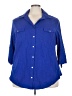 Sandra Ingrish 100% Cotton Blue 3/4 Sleeve Button-Down Shirt Size 3X - photo 1
