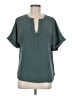 Monteri 100% Polyester Teal Short Sleeve Blouse Size M (petite) - photo 1