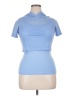 Ideology Blue Short Sleeve Turtleneck Size XL - photo 1