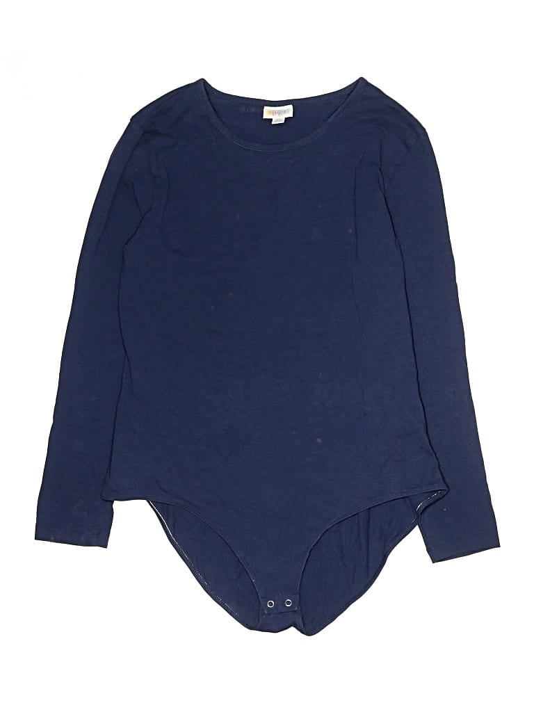 Pre-owned Lularoe Long Sleeve Top Blue Crew Neck Tops