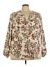 Torrid Floral Ivory Long Sleeve Blouse Size 3X Plus (3) - photo 1