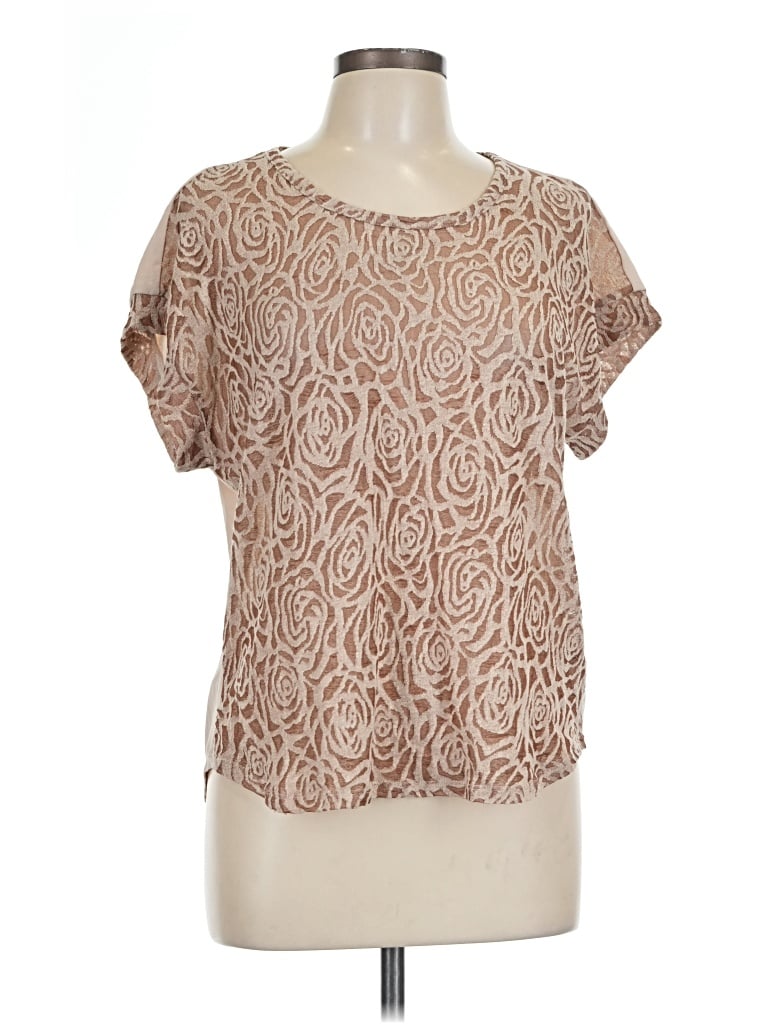 Pre-owned Forever 21 Short Sleeve Blouse In Brown