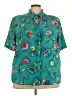 Alfred Dunner 100% Polyester Floral Teal Short Sleeve Blouse Size 24W - photo 1