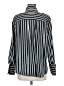 H&M 100% Polyester Stripes Blue Long Sleeve Blouse Size M - photo 2
