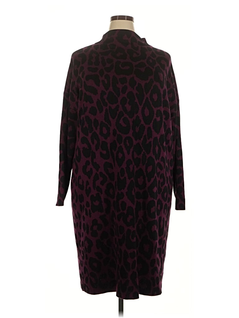 Pre-owned Terra & Sky Casual Dress In Burgundy