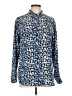 Equipment 100% Silk Animal Print Blue Long Sleeve Silk Top Size L - photo 1
