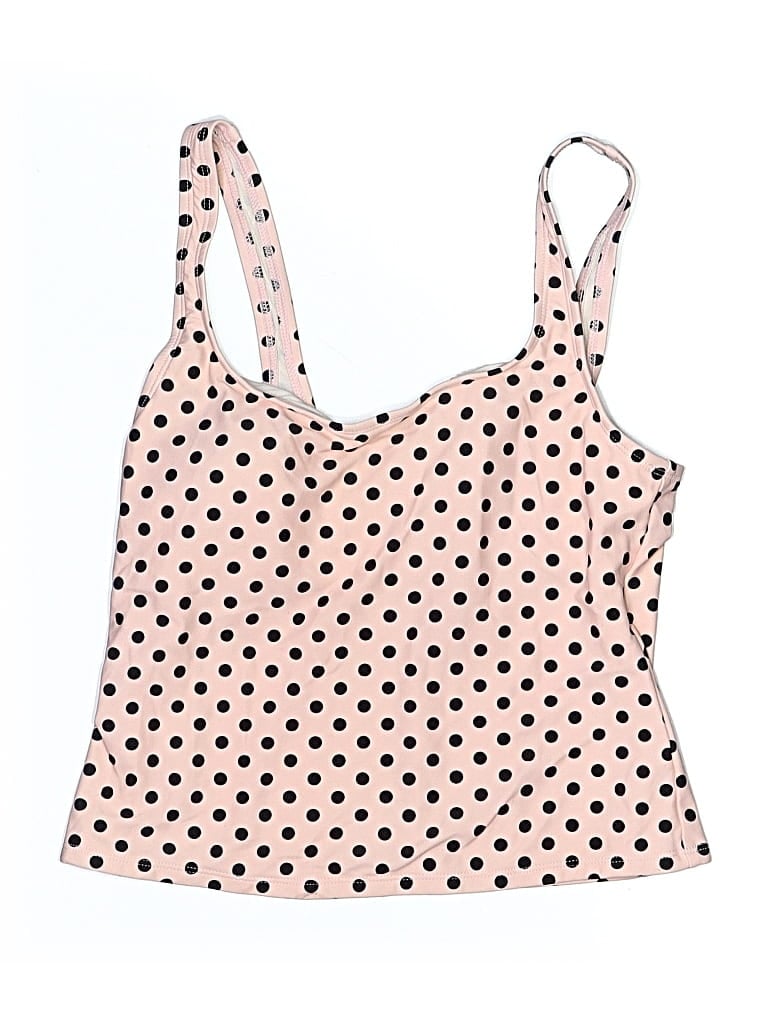 Pre-owned Catalina Swimsuit Top Pink Polka Dots Pattern Swimwear