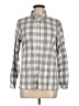Christopher & Banks Checkered-gingham Gray Long Sleeve Button-Down Shirt Size M - photo 1