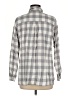 Christopher & Banks Checkered-gingham Gray Long Sleeve Button-Down Shirt Size M - photo 2