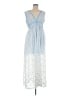 Aqua 100% Polyester Blue Casual Dress Size M - photo 1
