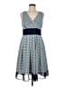 Studio 1 100% Polyester Polka Dots Blue Cocktail Dress Size 8 Petite - photo 1