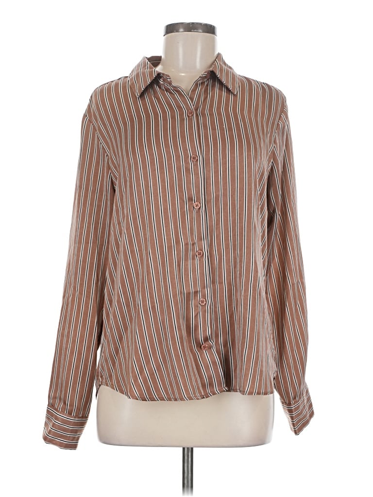 Pre-owned Maurices Long Sleeve Blouse In Brown