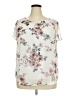 Alyx 100% Polyester Floral Ivory Short Sleeve Blouse Size XXL - photo 1