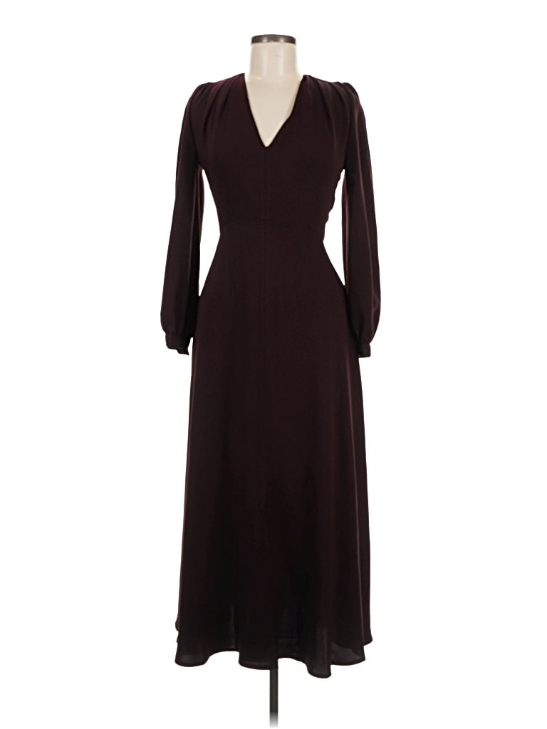 Pre-owned Iris & Ink Casual Dress In Burgundy