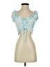 Emory Park 100% Rayon Blue Short Sleeve Top Size S - photo 1