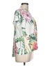 Tryst Tropical White Short Sleeve Blouse Size L - photo 4