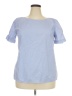 Talbots 100% Cotton Blue Short Sleeve Blouse Size L (estimated) - photo 1
