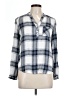 NSR 100% Rayon Plaid Blue Long Sleeve Button-Down Shirt Size L - photo 1