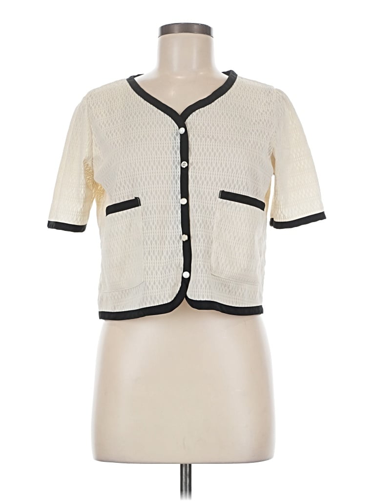 Pre-owned Dazy Short Sleeve Blouse In Ivory