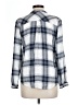 NSR 100% Rayon Plaid Blue Long Sleeve Button-Down Shirt Size L - photo 2