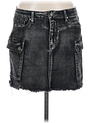 Tinsel Denim Skirt (view 1)