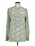 Equipment 100% Silk Print Yellow Long Sleeve Silk Top Size L - photo 1