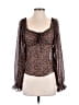 Lulus 100% Polyester Brown Long Sleeve Blouse Size S - photo 1