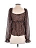 Lulus 100% Polyester Brown Long Sleeve Blouse Size S - photo 2