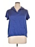 Lane Bryant 100% Silk Blue Short Sleeve Top Size 14 (1) - photo 1