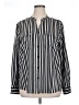 Calvin Klein 100% Polyester Stripes Black Long Sleeve Blouse Size XL - photo 1