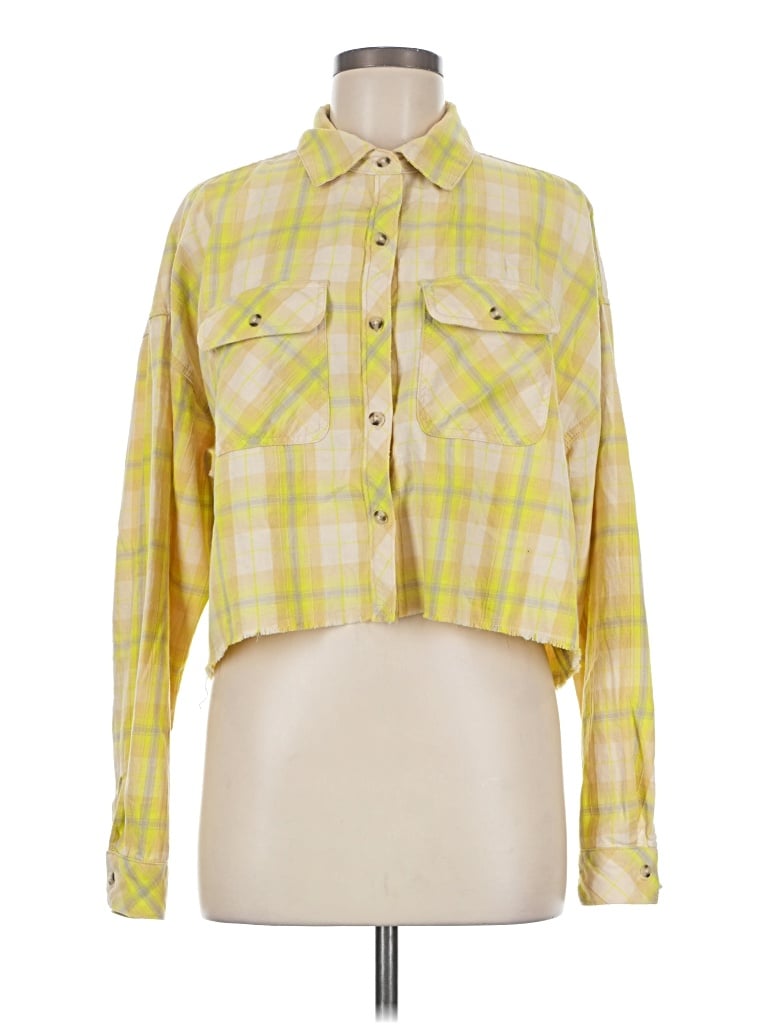 Pre-owned Wild Fable Long Sleeve Blouse In Yellow