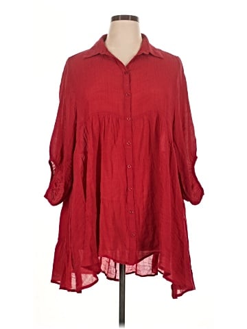 Umgee 3/4 Sleeve Button-Down Shirt (view 1)