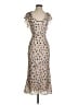 ABS Allen Schwartz 100% Polyester Animal Print Tan Cocktail Dress Size 2 - photo 1