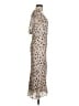 ABS Allen Schwartz 100% Polyester Animal Print Tan Cocktail Dress Size 2 - photo 4