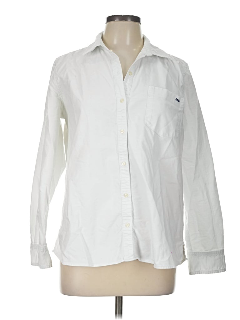 Pre-owned Vineyard Vines Long Sleeve Button Down Shirt In White