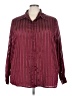 Fashion Bug 100% Polyester Stripes Burgundy Long Sleeve Blouse Size 26/28 - photo 1